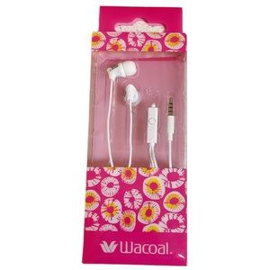 Wacoal new white ear bud corded headphones